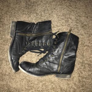Black combat boots
